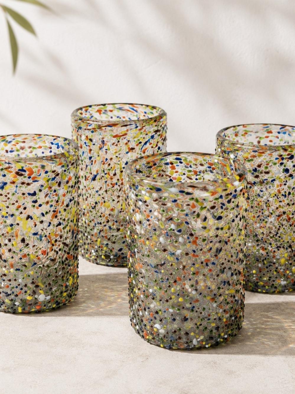Multicolor Confetti Artisan Glass Tumbler - Set of 4